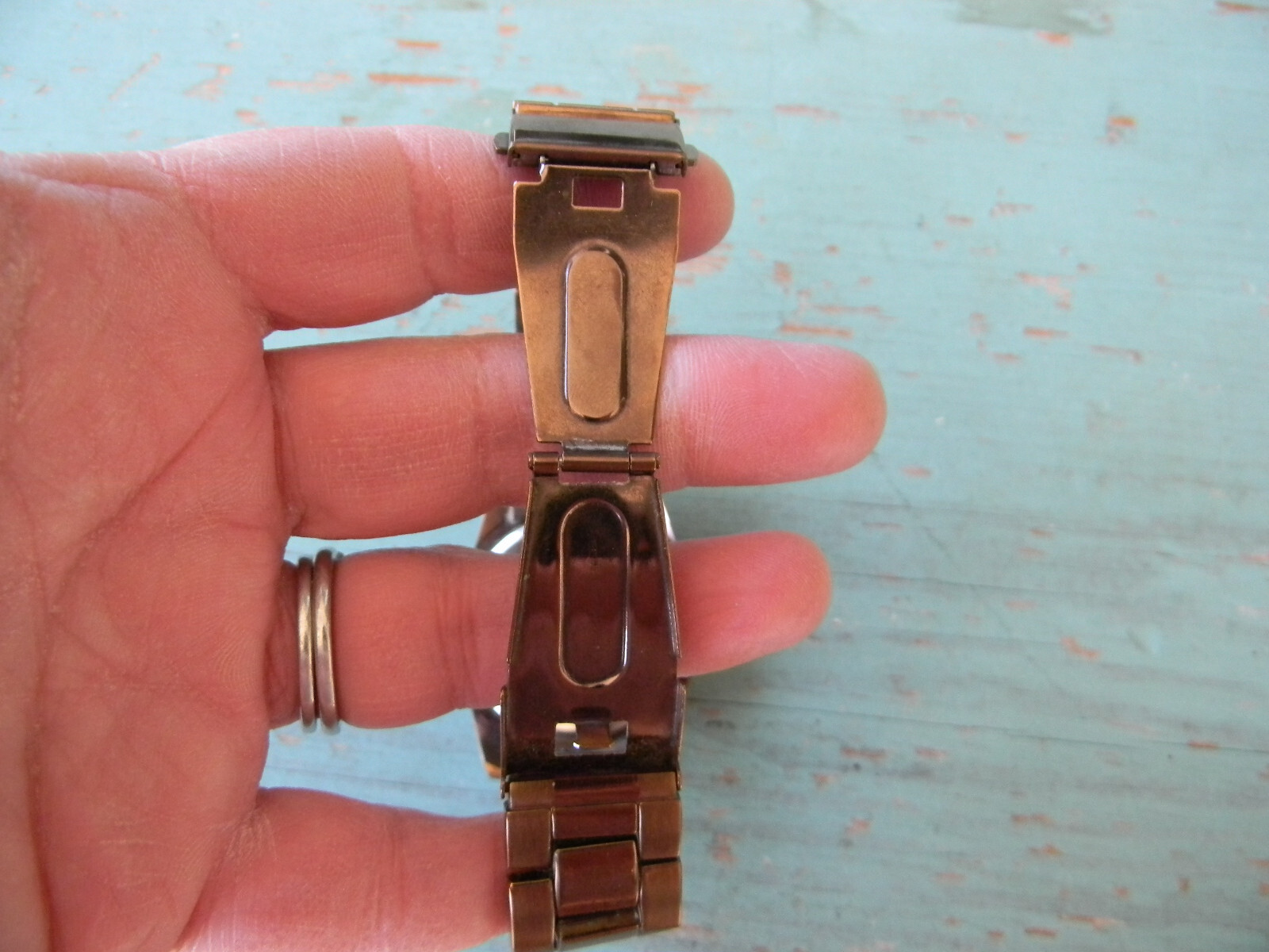 LOUIS ARDEN MEN’S BRONZE FINISH STAINLESS STEEL WATCH **NEEDS BATTERY