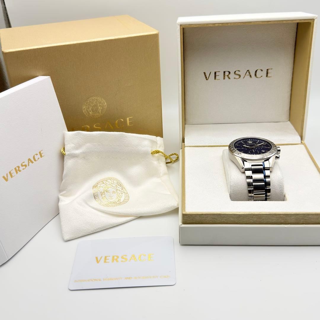 Versace V-Chrono VEHB00519 Blue Date Working Men’s Quartz Watch Authentic Boxed