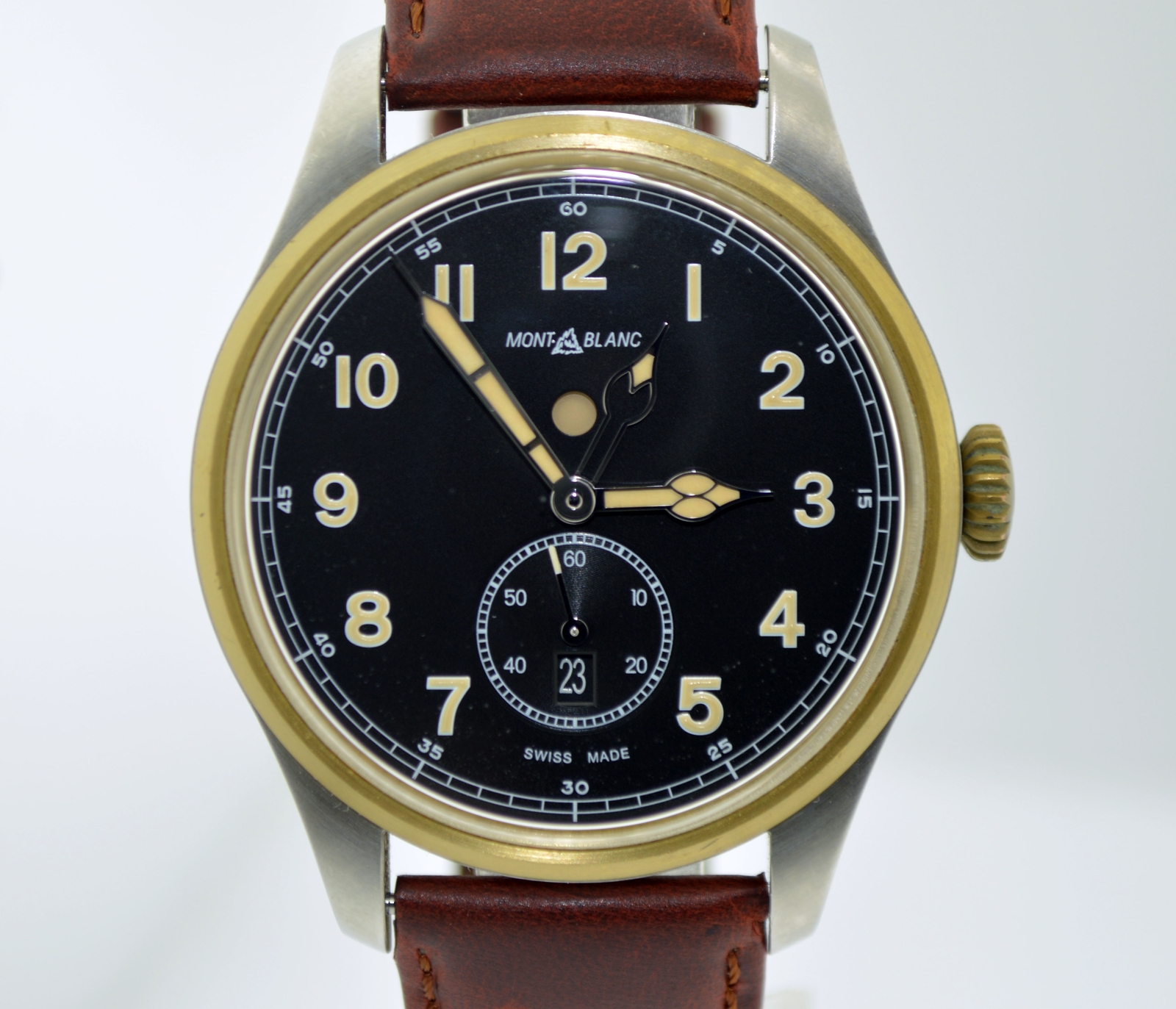 Montblanc 1858 Dual Time Zone 44mm Stainless Steel Bronze Automatic Watch 116479