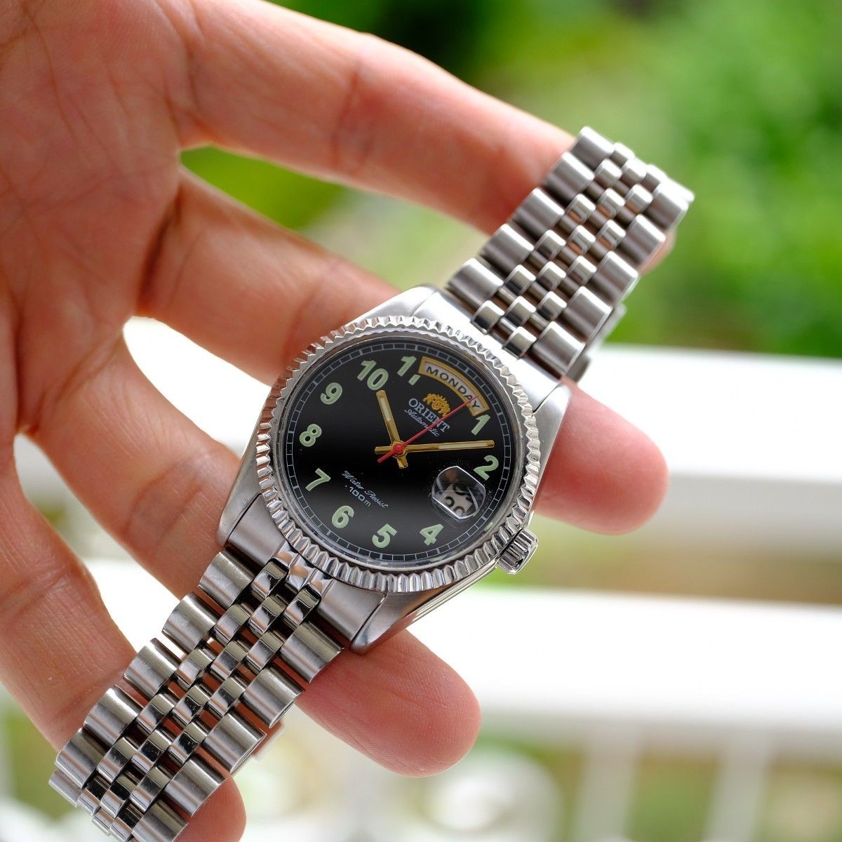 excellent condition ORIENT President Day Date with luminous dial (OH completed F