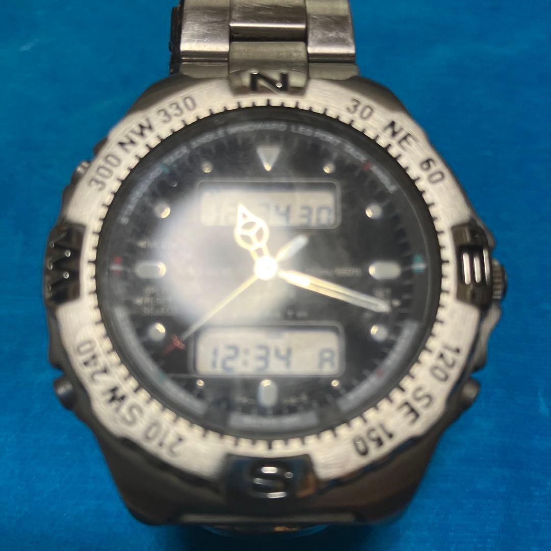 ELGIN Digital Analog Watch Compass Stainless Steel Sports Watch Quartz