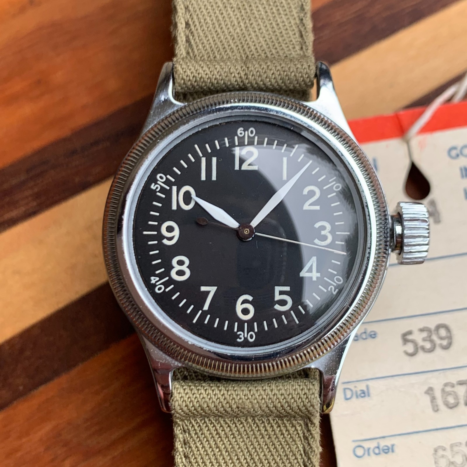 1945 Elgin A-11 Hack Grade 539 16 Jewels US Military Watch -Mint & Serviced #5