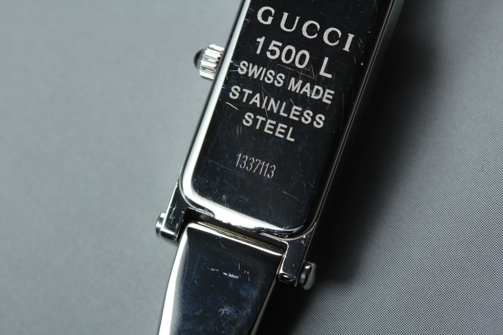 [Near MINT] Gucci 1500L Silver Black Dial 12mm Horsebit Quartz Women’s Watch