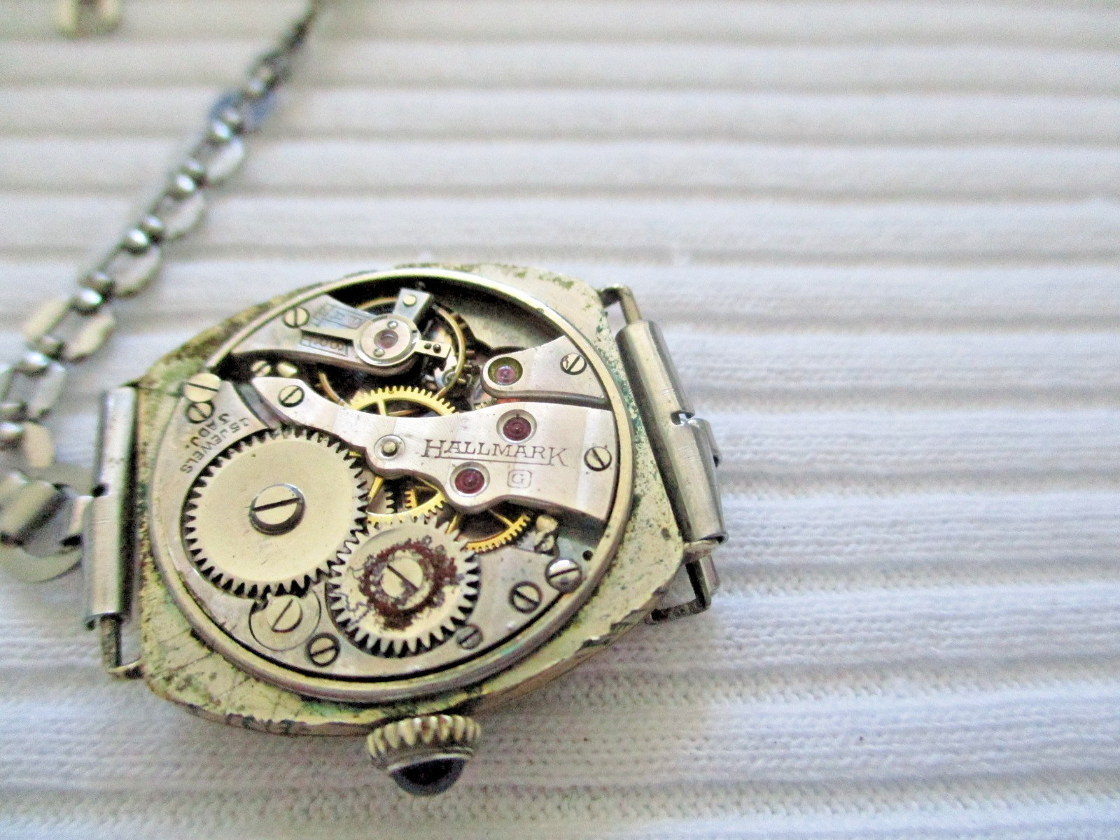 Vintage 1920s Hallmark Art Deco Ladies Watch 18K GF Filigree Engraved 15 J AS IS