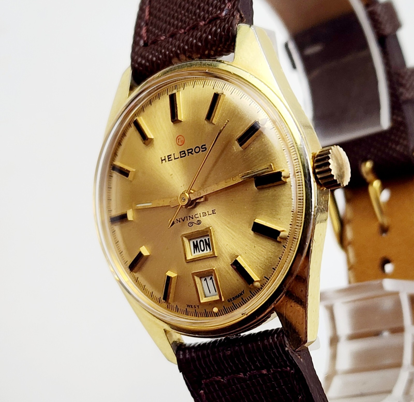Men’s WEST GERMANY Vintage 70’s Watch HELBROS Cal.PUW 460. Manual Wind