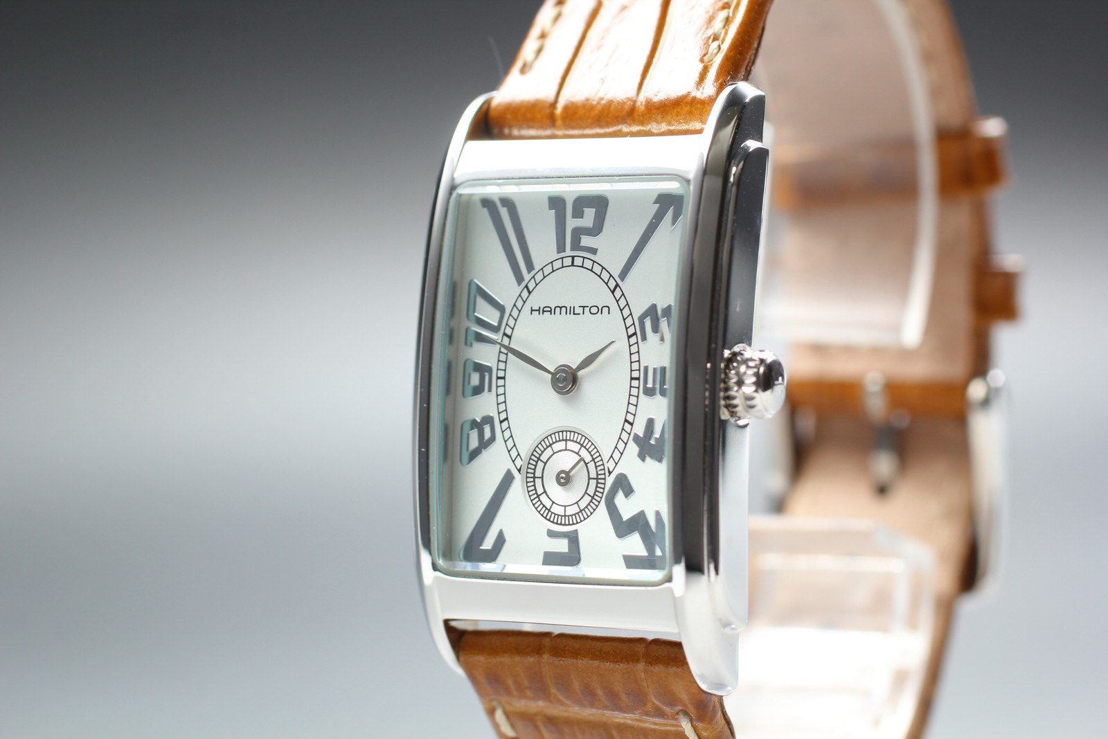 [Near MINT] Hamilton Ardmore H114110 24mm White Dial Brown Band Qz Unisex Watch