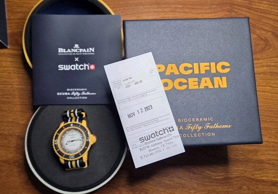 BLANCPAIN x SWATCH SCUBA FIFTY FATHOMS PACIFIC OCEAN New with Box and Paper