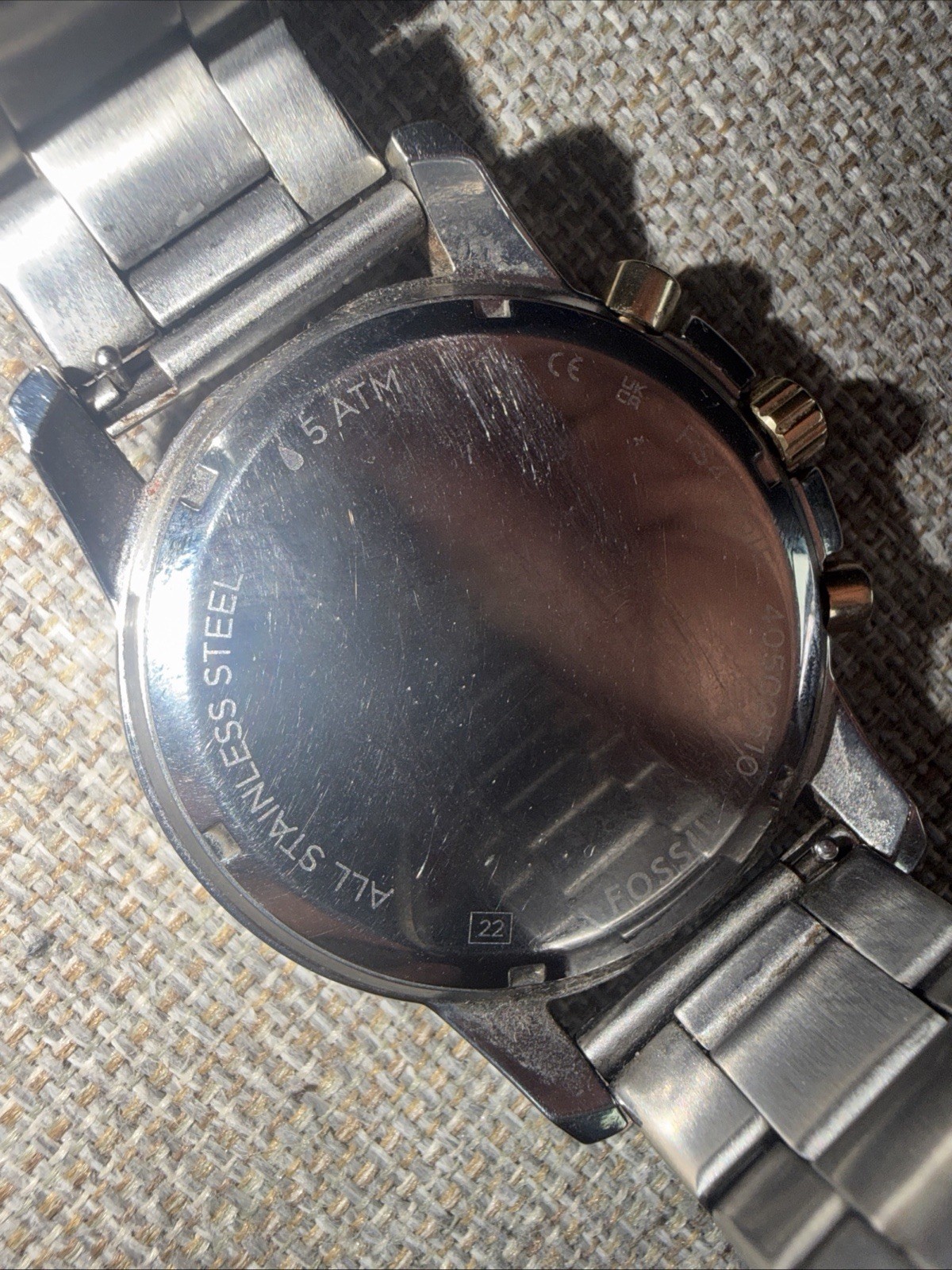 Fossil Dean Chronograph Dial Two Tone Steel FS4795IE Quartz 45mm Silver – Read