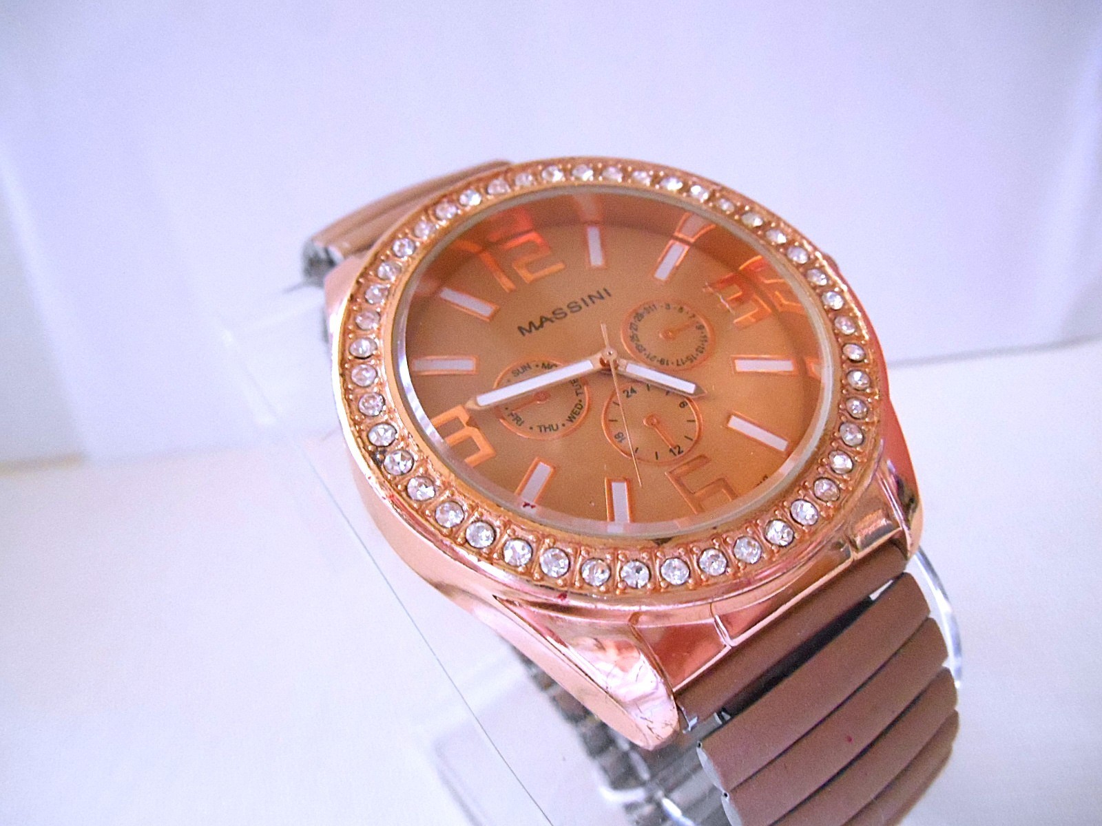 MASSINI 8718 Iced Out Brown Sports Watch – New Battery