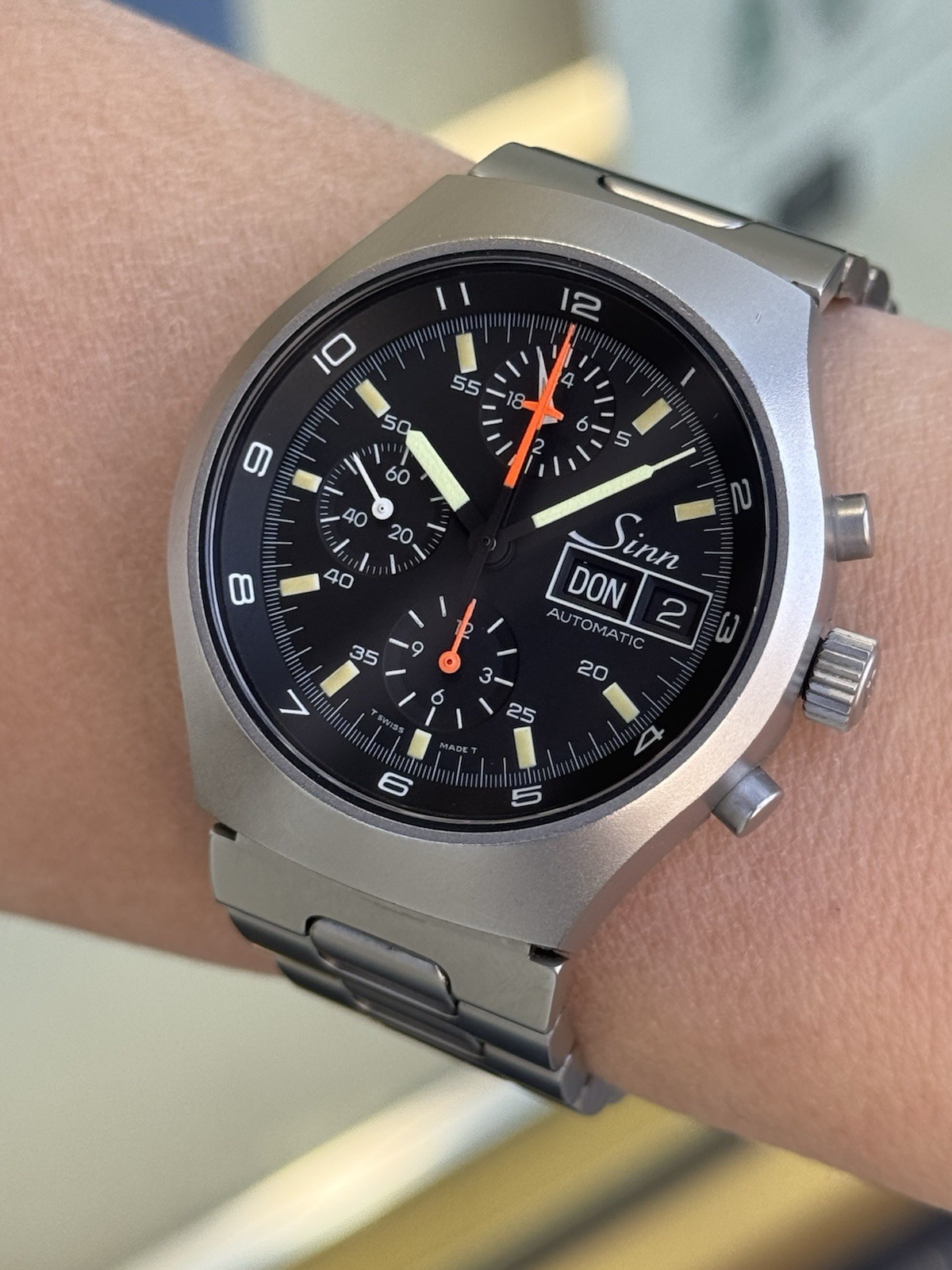 Sinn 157 Vintage Watch Chronograph Automatic Lemania 5100 Mens 40.5mm Swiss Made