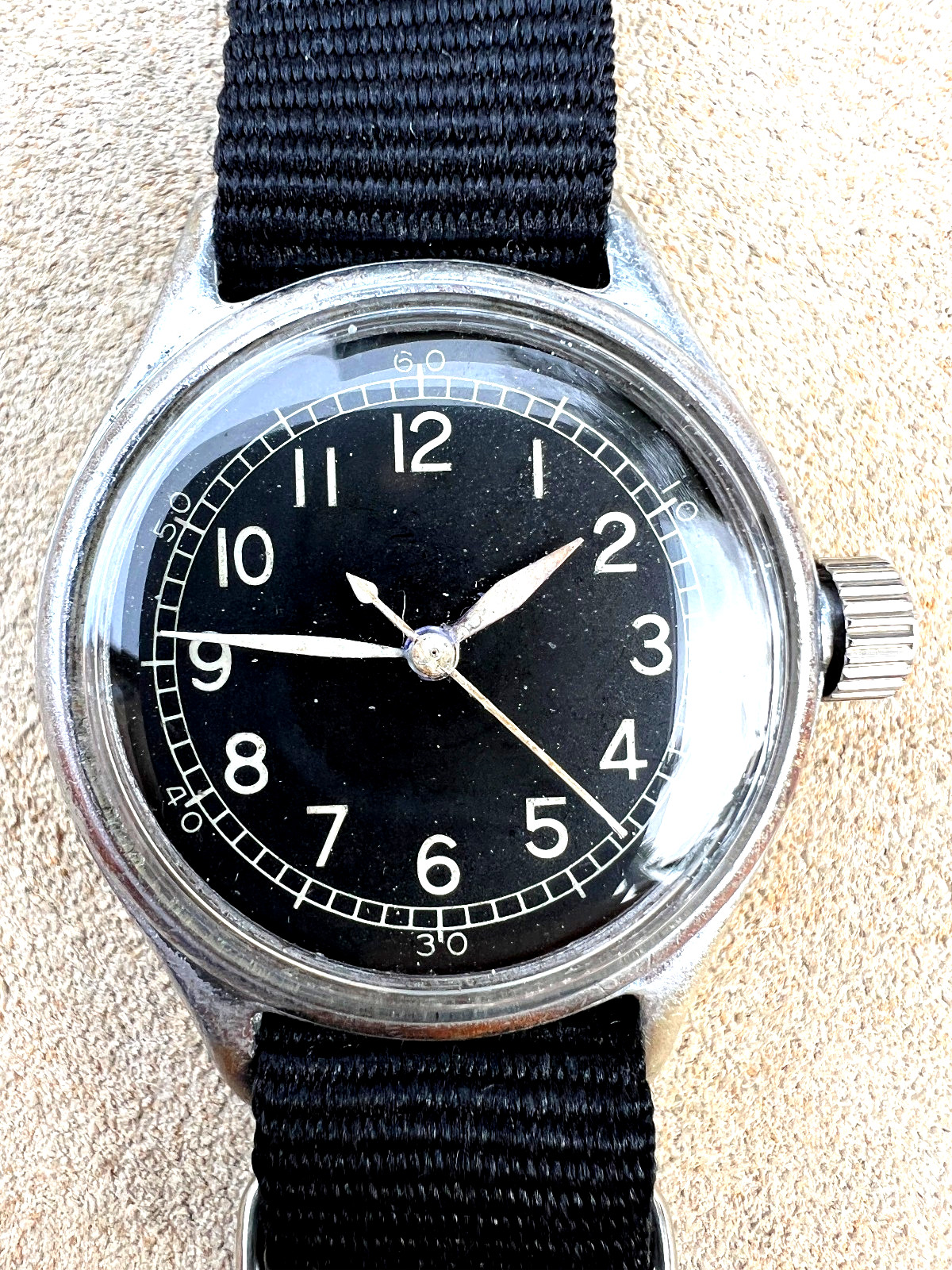 Vintage Bulova A-11 military watch WW2 10AKCH gilt black Hacks Serviced Works