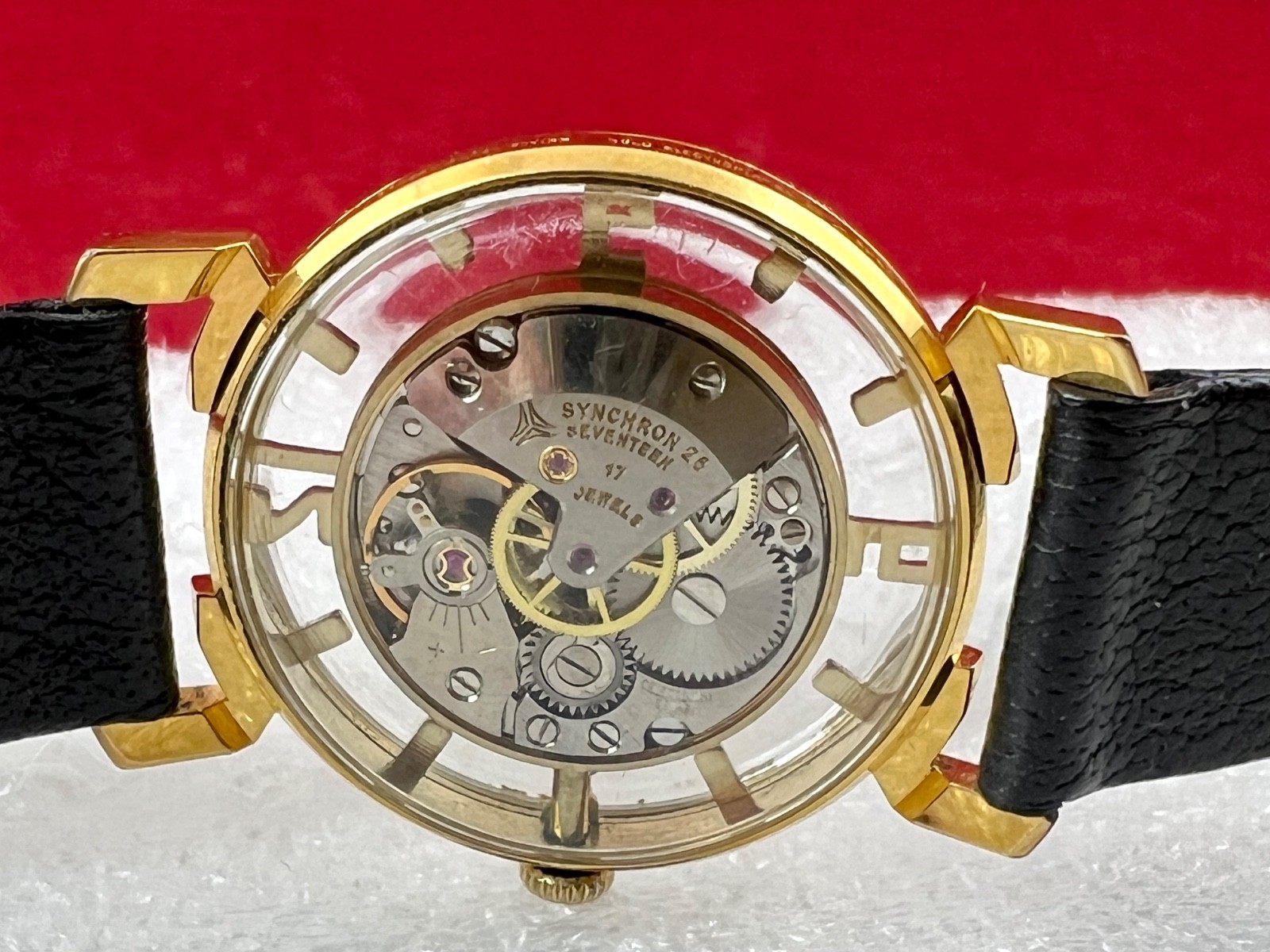 BOREL / SYNCHRON COCKTAIL WATCH BLOOMING FLOWER MYSTERY DIAL, SKELETON 17J SWISS