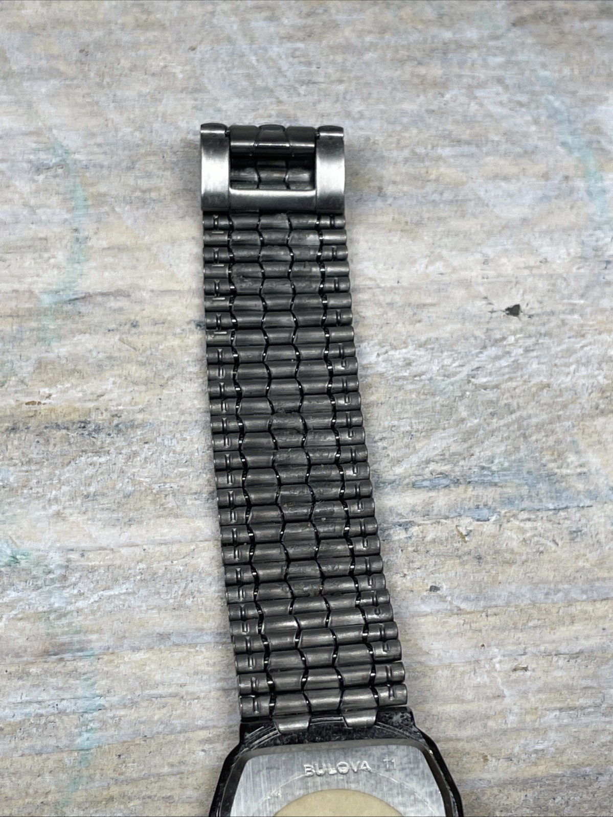 Vintage Bulova Caravelle Old Stock Dressy Black Chrome Date Watch 40B42 New Batt