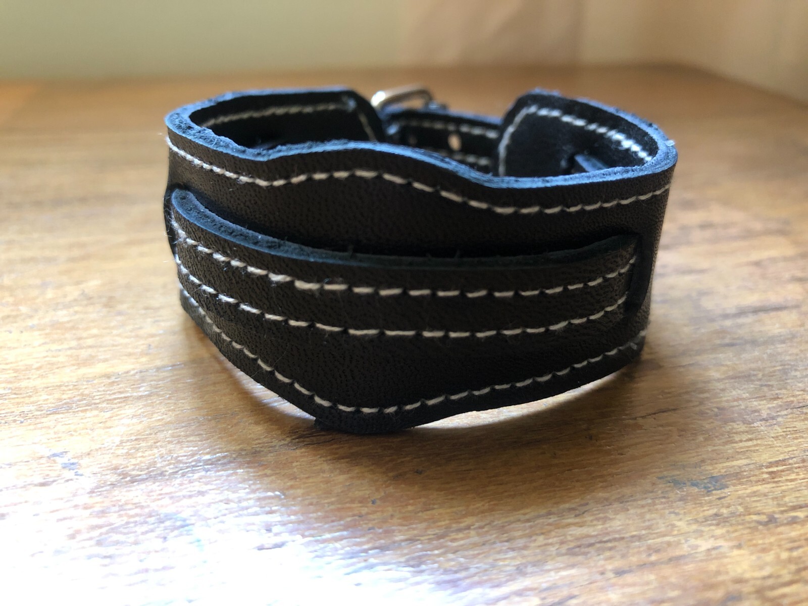 10mm black leather handmade WW1 WW2 army officer trench watch bund strap band