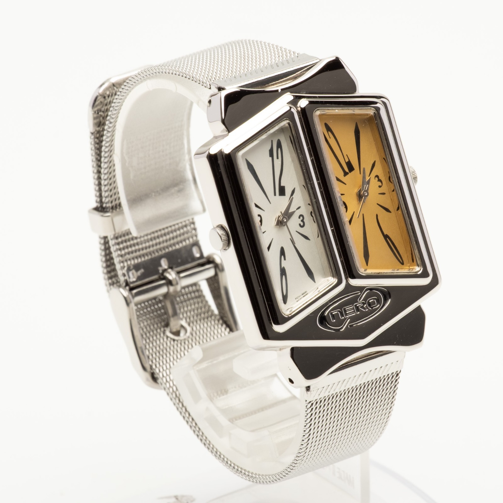 Vintage [EXC+5] PA-NERO PC11-M001 Silver Dual Time 35mm Quartz Men’s Watch