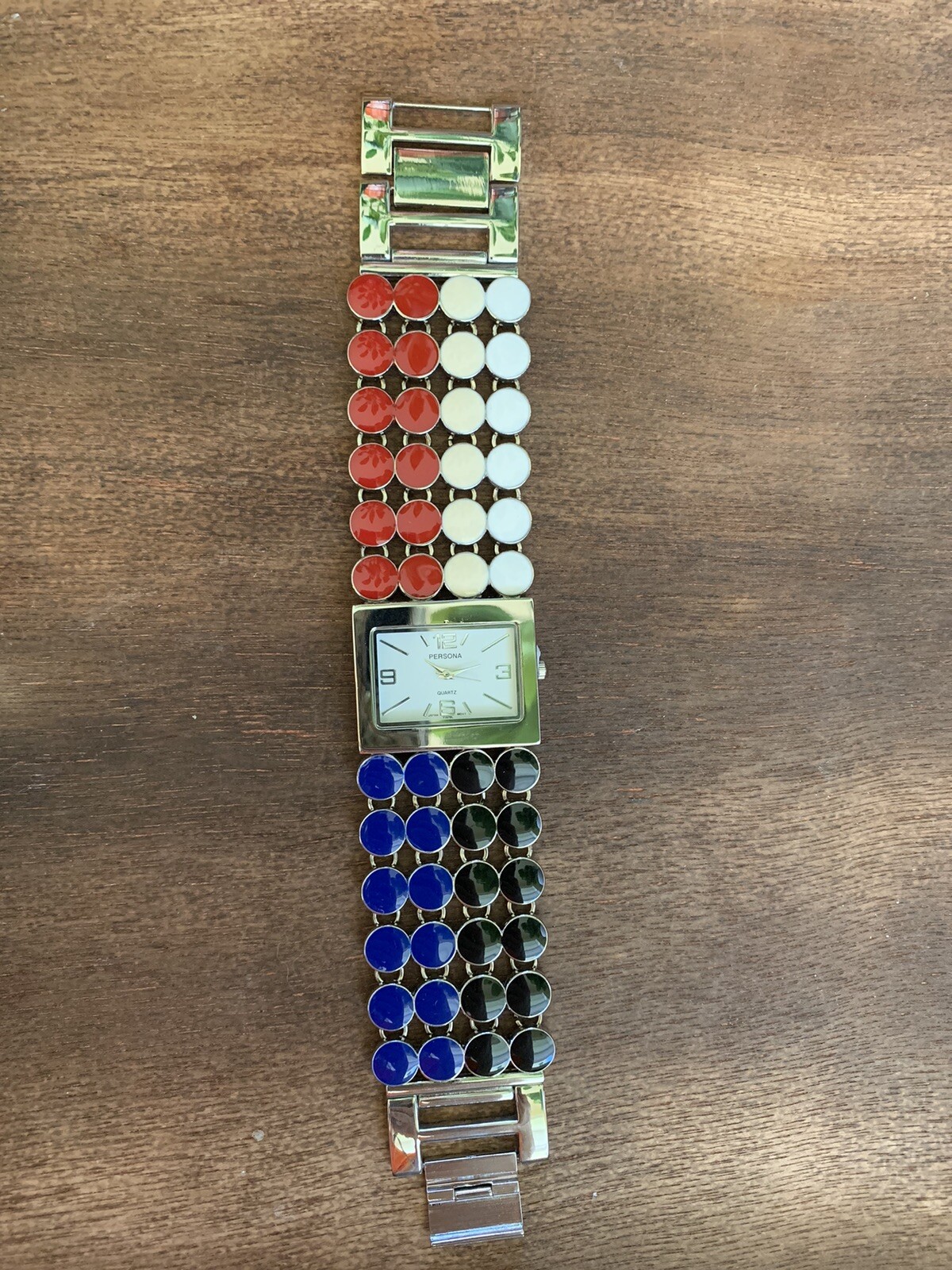 NEW Persona Women Wrist Silver/Red/White/Black/Blue Tone Quartz Analog Watch