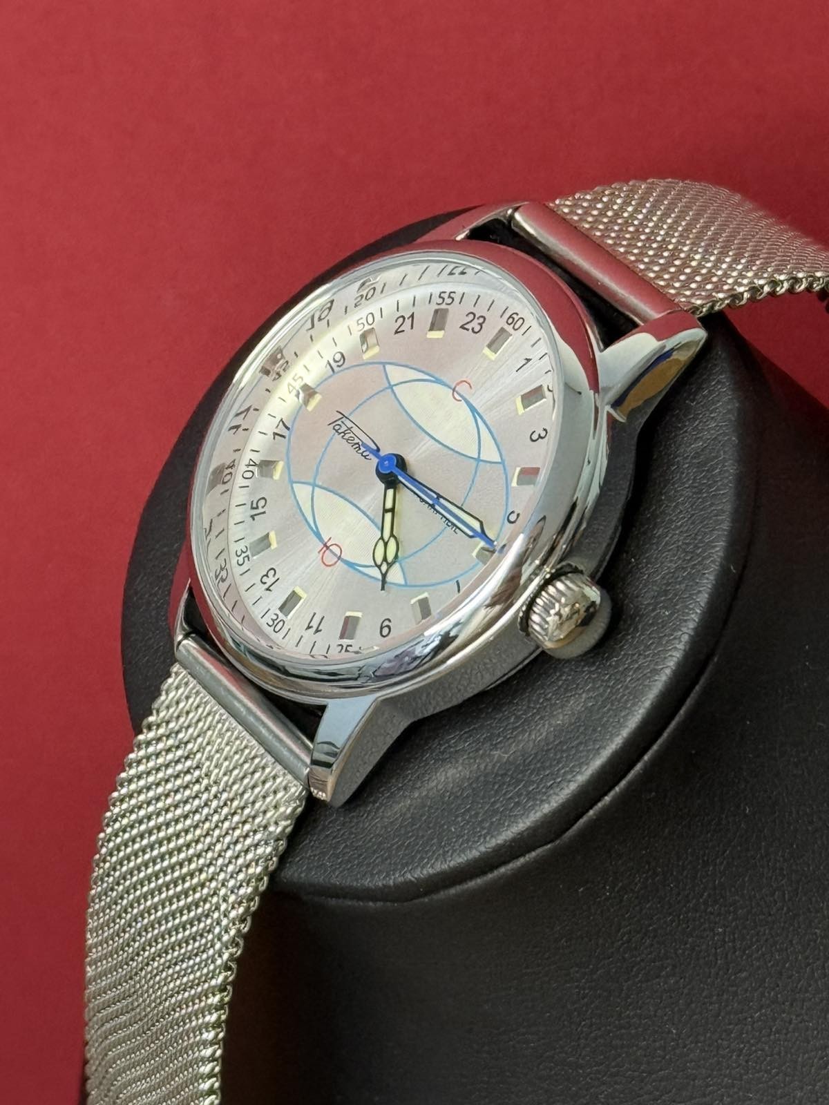 Watch Rakets 24h Mechanical Wrist Polar Men’s Russian Soviet USSR Strap Silver