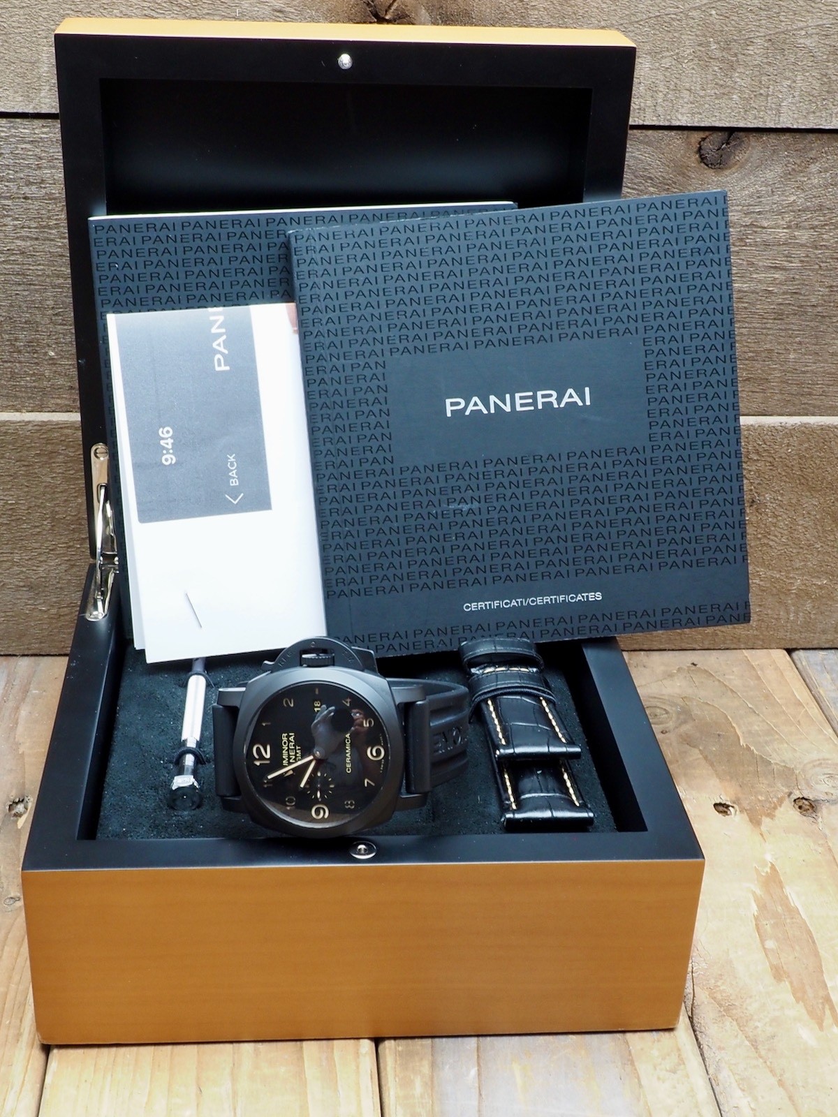 Panerai Luminor 44 Ceramic Ceramica Auto PAM00441 “T” Full Set 2 Straps! CRAZY!