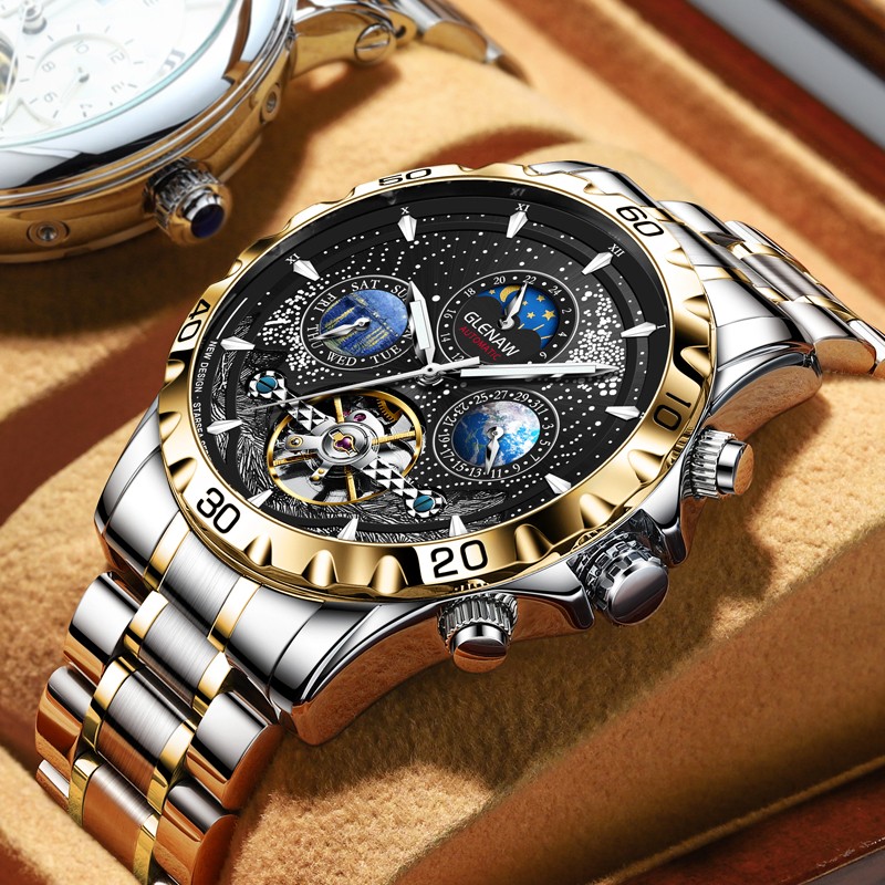 GLENAW Xinghai Series Multifunctional Men’s Mechanical Watch withDate Waterproof