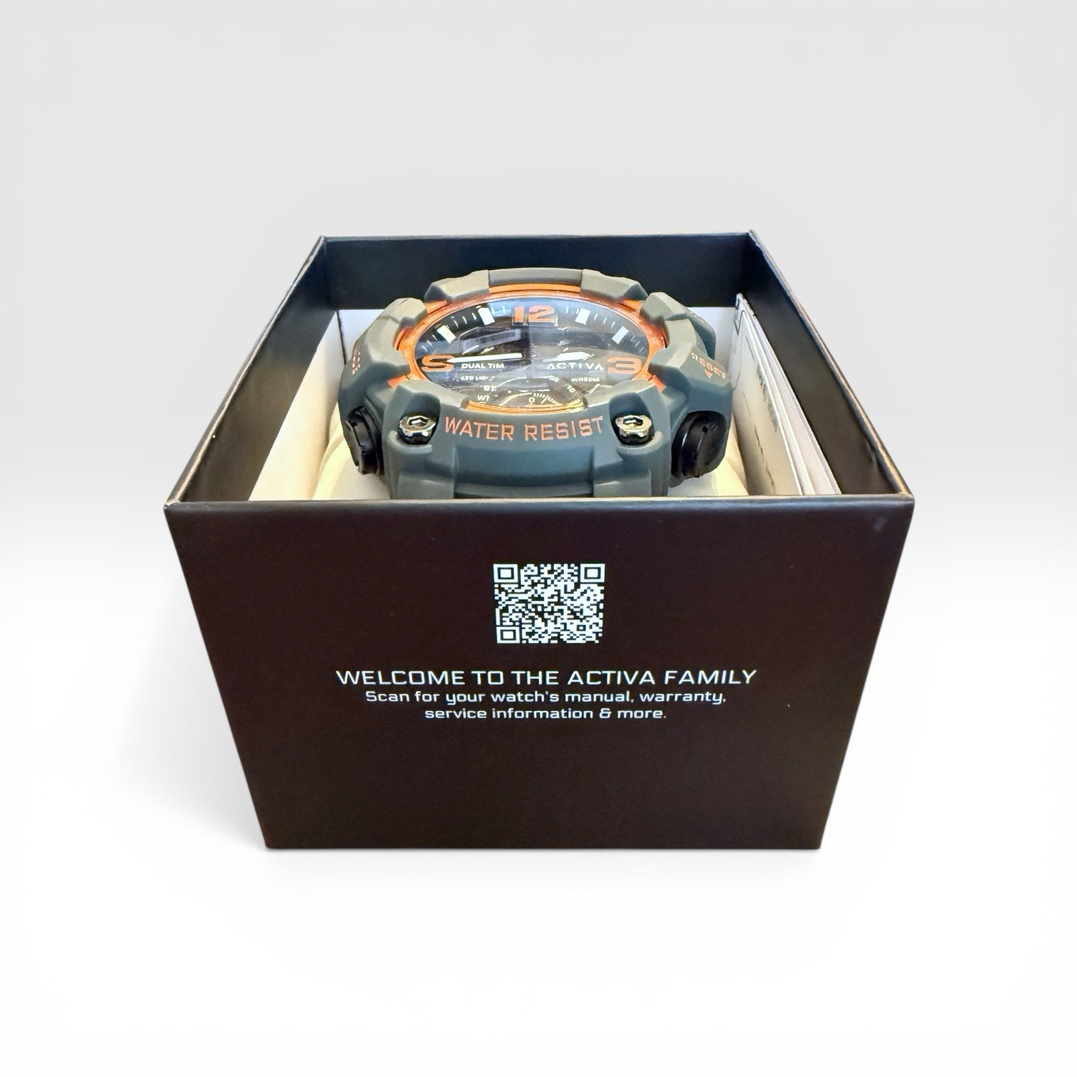 Activa Vextron X Invicta Digital Watch 52mm Gray Orange ACW1637-010