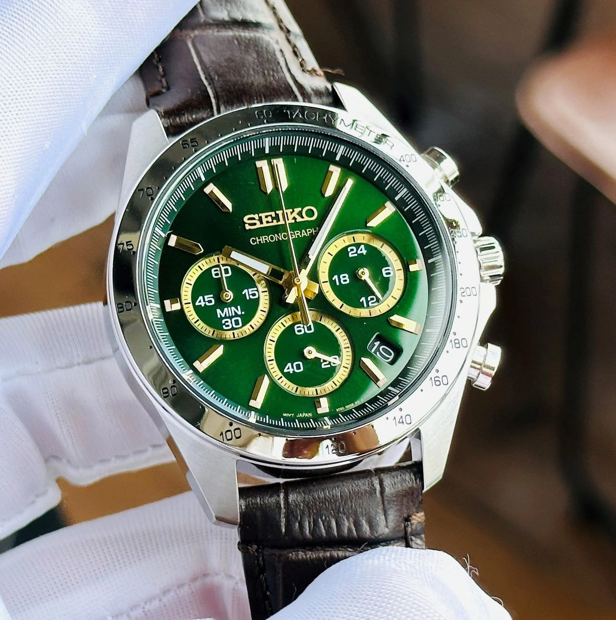 Seiko Spirit Chronograph Green Dial Stainless Steel Men’s Watch SBTR017