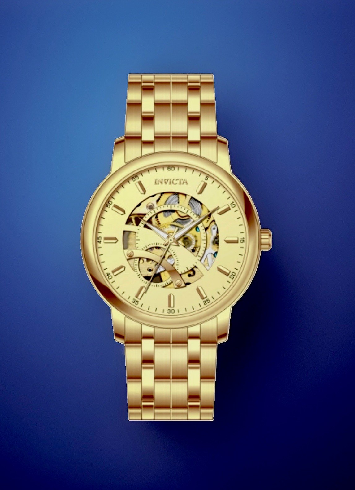 Objet D Art Automatic, Invicta 42.5mm, WR 30m, 8.5”, New/Box/3yr Warranty, Gold