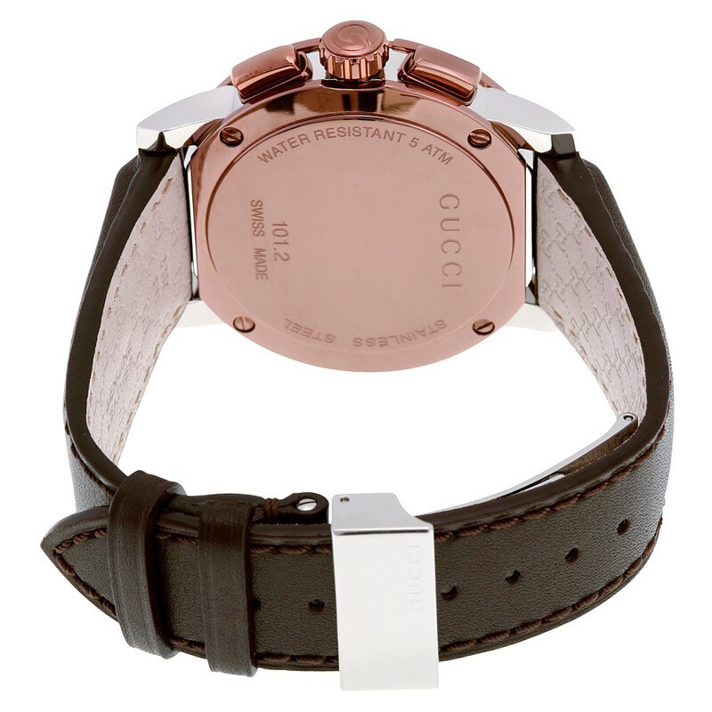 Gucci G-Chrono XL Men’s Black Dial Leather Strap Watch – YA101202 ($1820 MSRP)