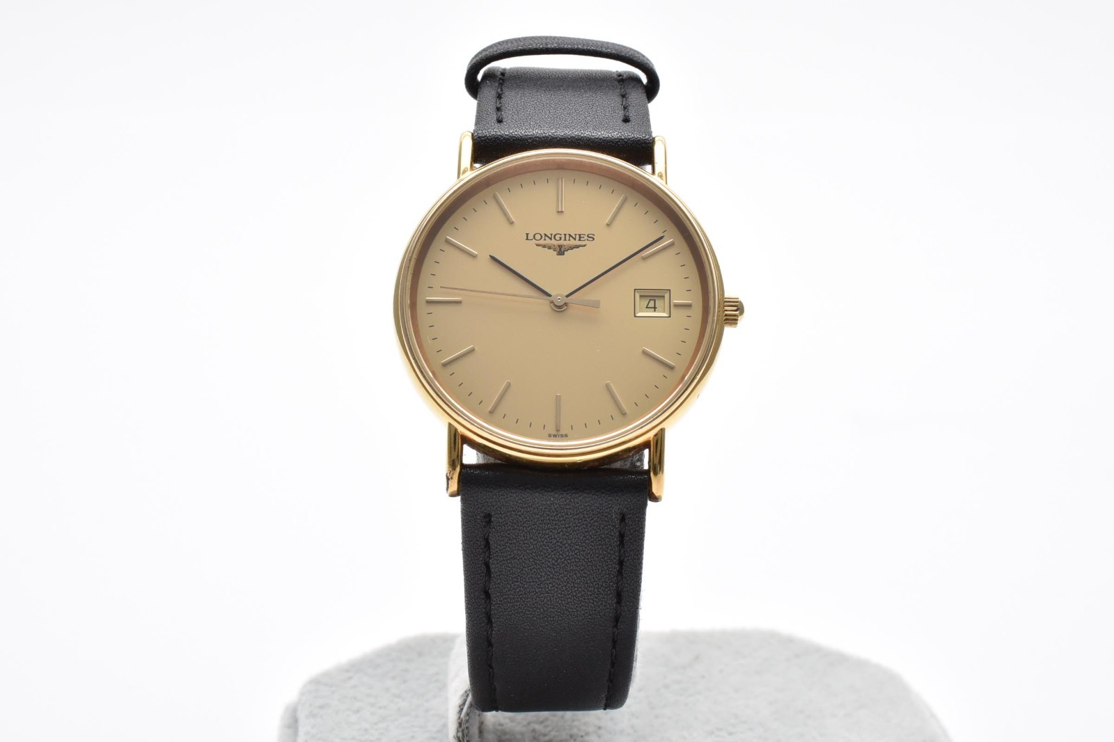 Longines Grand Classic L4.636.2 Gold Dial Date Quartz Men’s Thin Dress Watch