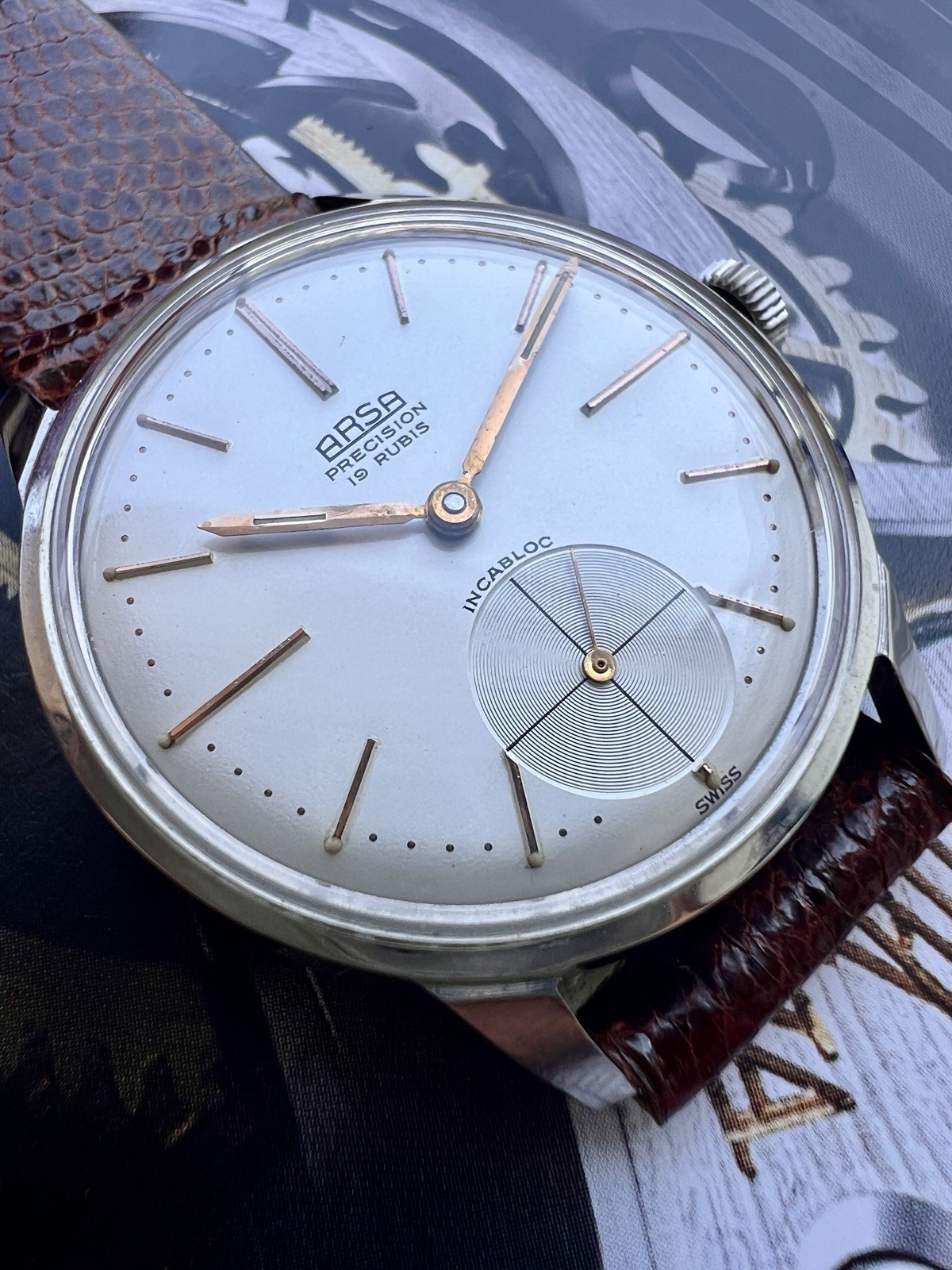 ARSA Precision Vintage Men’s Watch 19 Jewels Manual Wind NOS New Old Stock Swiss