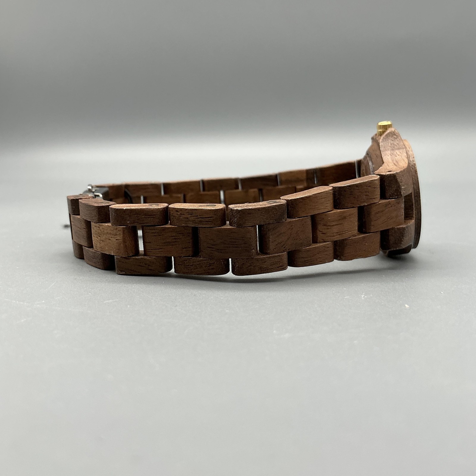 Tense Womens Watch 26mm Black Dial Brown Wood Bracelet Canada New Battery 7.5″