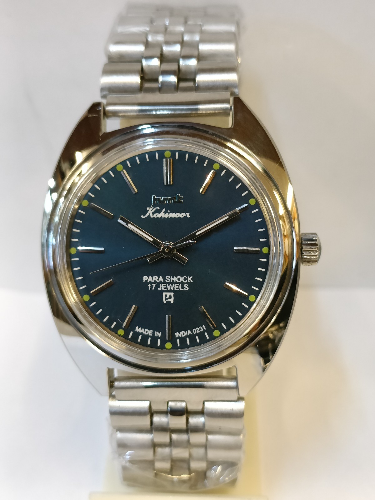 REFURBISHED HMT KOHINOOR 17J WINDING BLUE DIAL 0231 INDIA MEN’S WORKING