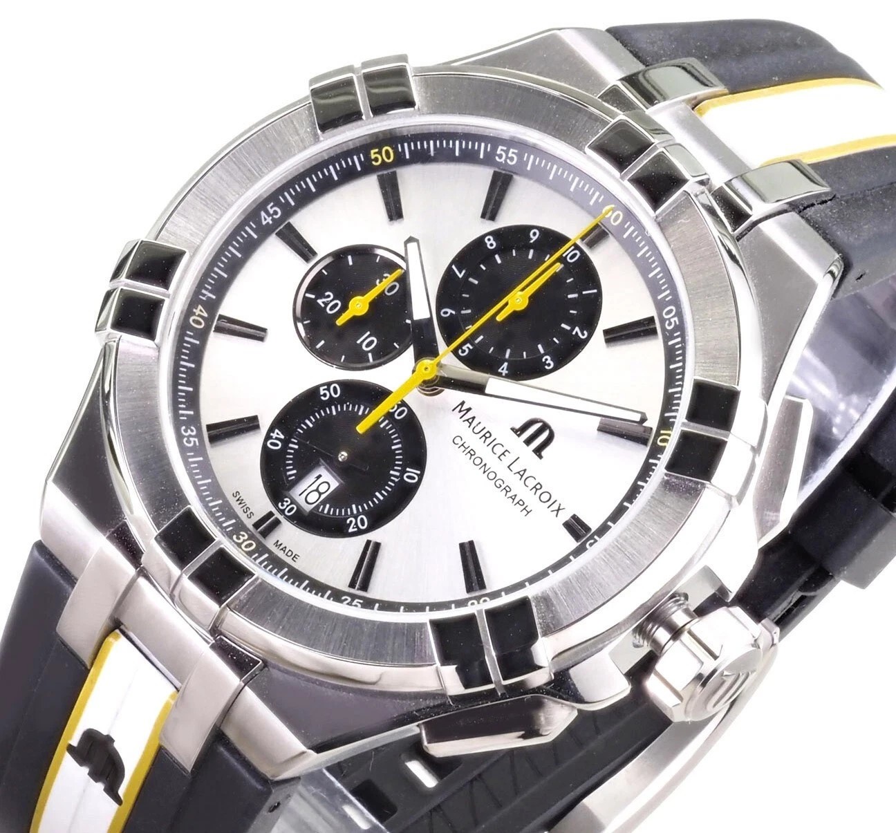 Maurice Lacroix AI1018-TT030-130-K Mens Aikon Silver tone Dial Quartz Watch