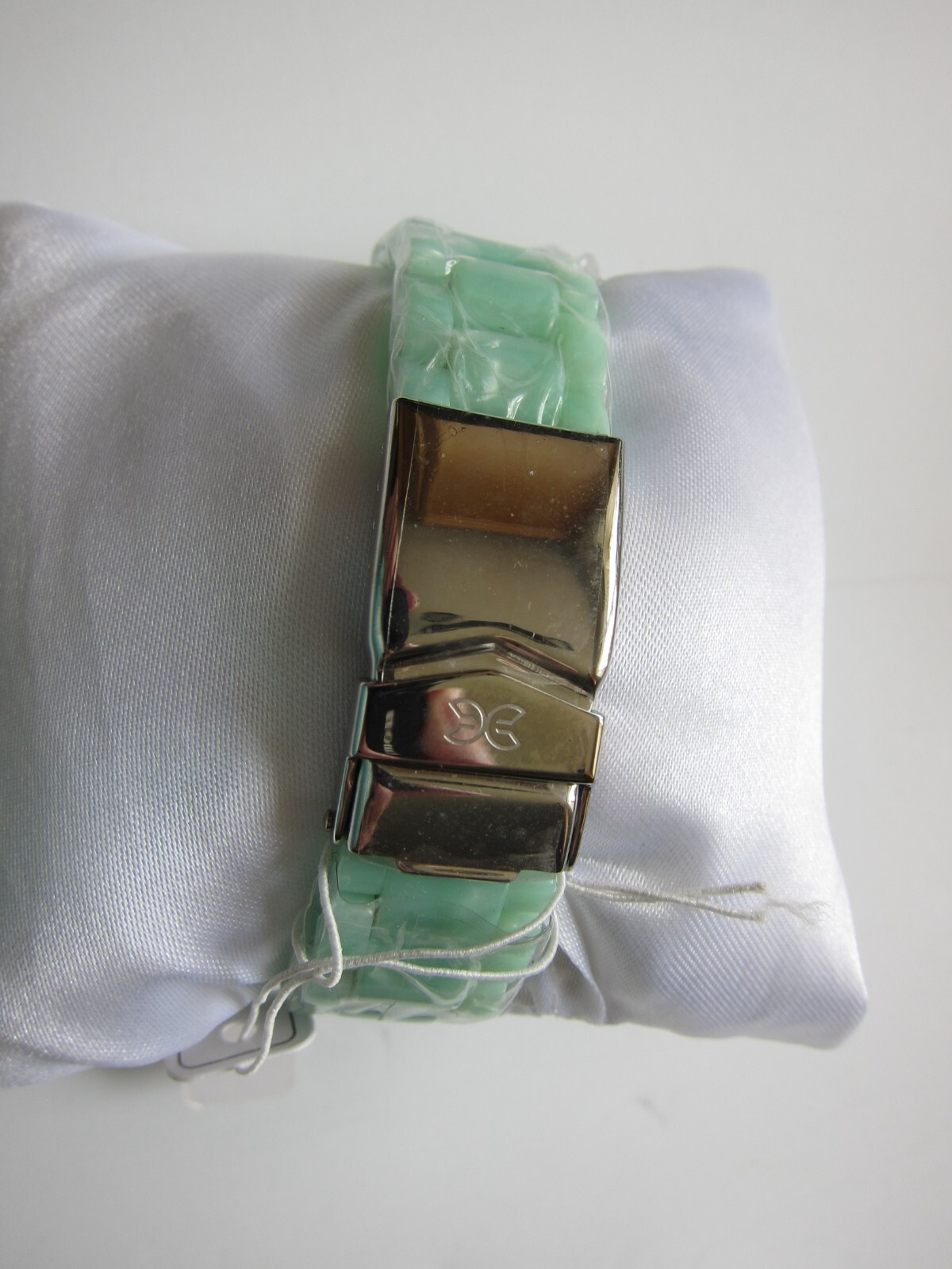 NEW Clyda Jade Acetate Quartz Watch with silver hands and bevel