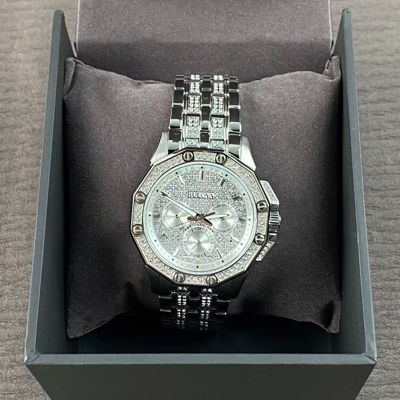 Bulova Octava 96C134 Men’s Quartz Watch Silver Stainless Steel New With Box