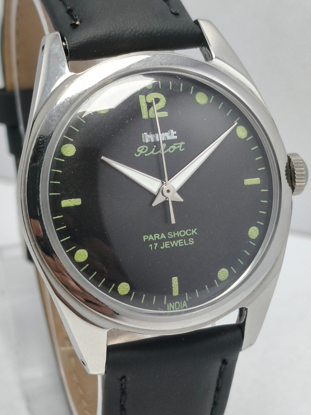 HMT Pilot 17 Jewels Hand Winding Wrist Watch For Men’s In Working Condition E-06
