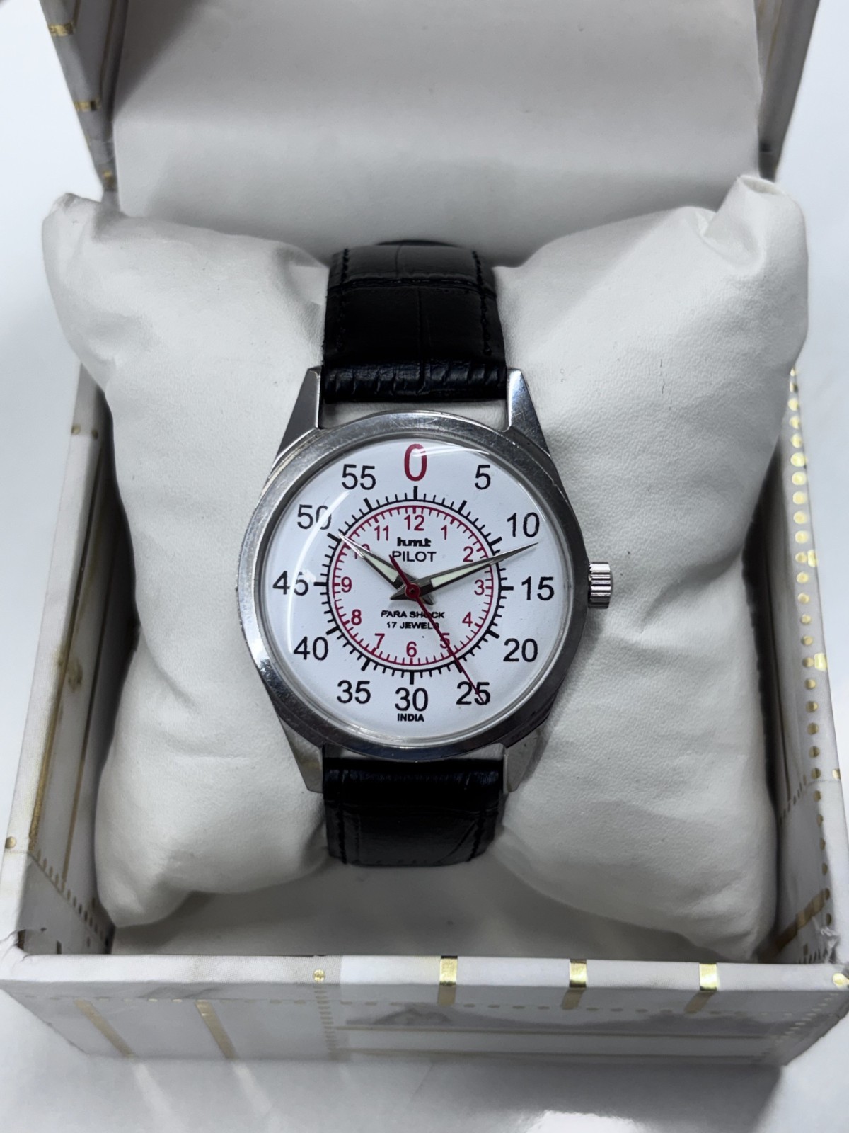 Vintage Refurbished HMT Pilot White 17 Jewels Hand Winding men’s Wrist Watch
