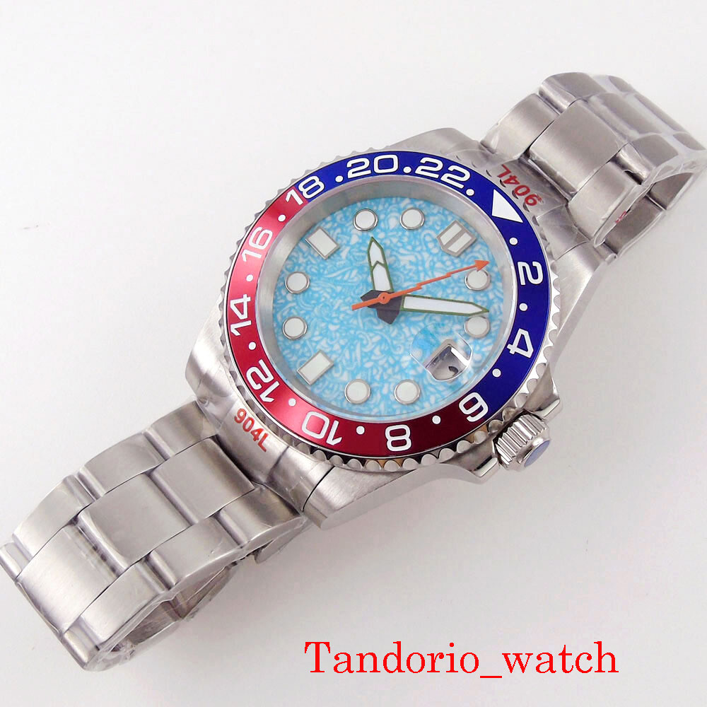 40mm NH35A Automatic Mens Watch Sapphire Glass Date PT5000 Miyota Luminous
