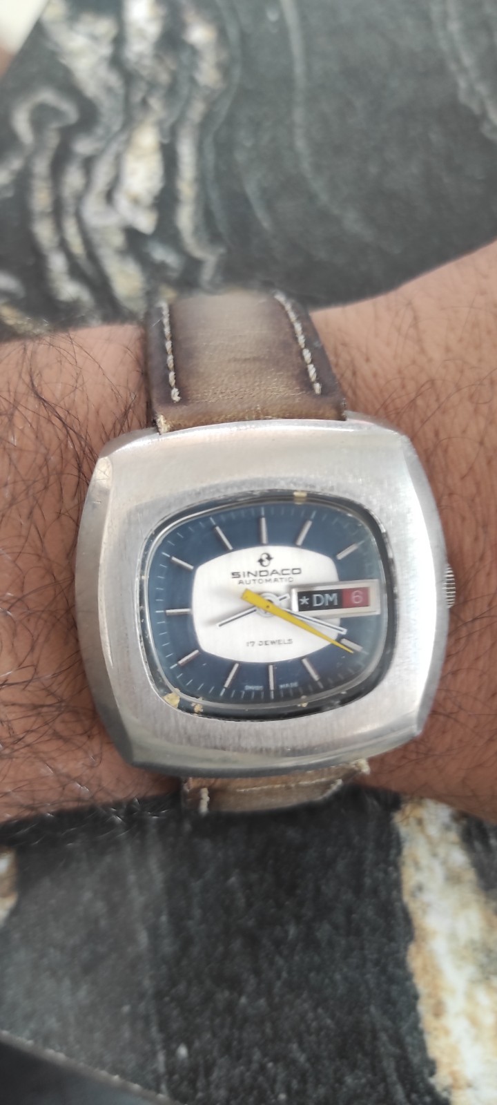 Vintage Sindaco Automatic Ronda-Matic Cal. 1219-21 17 Jewels Swiss Made Day-Date
