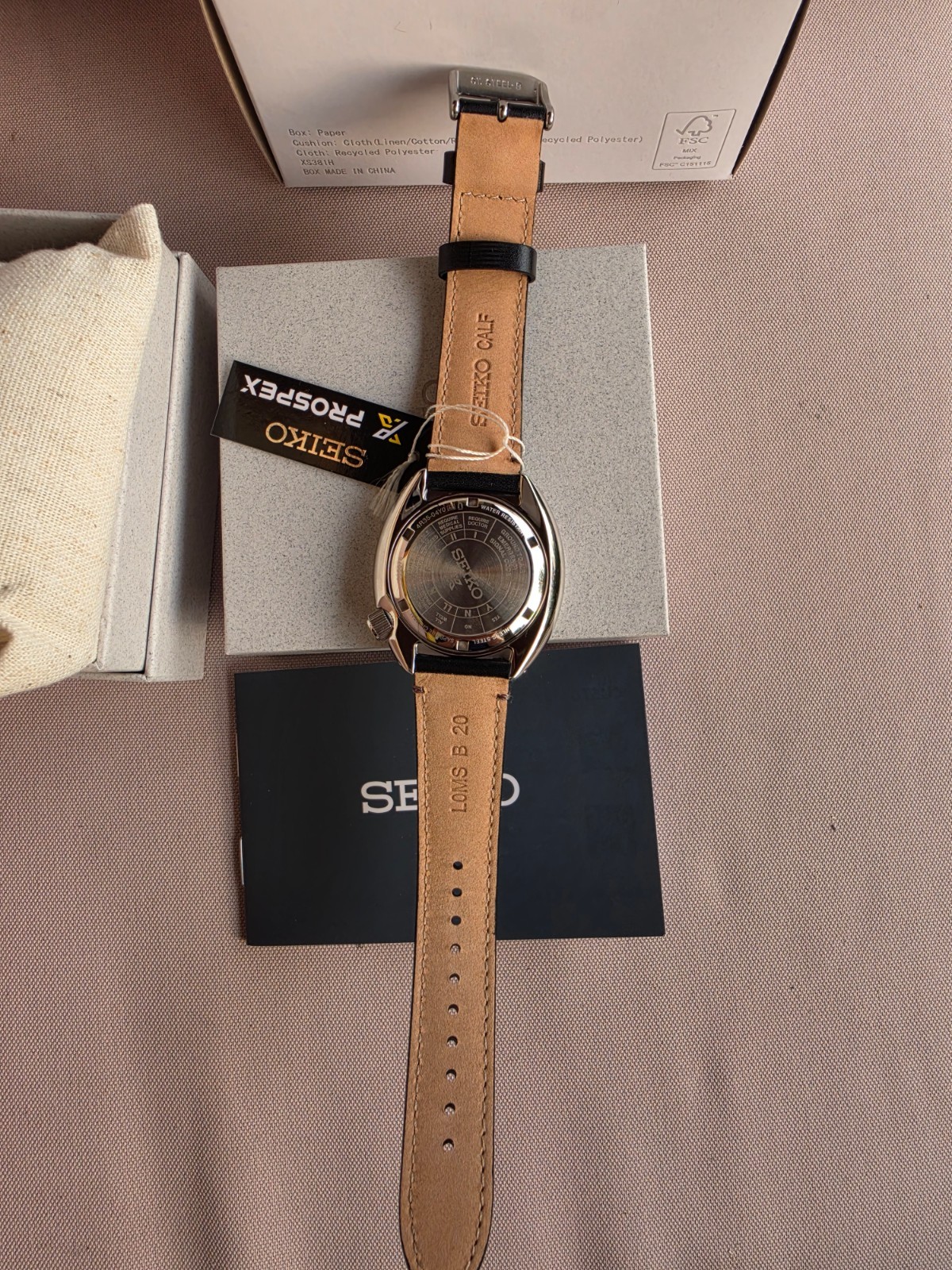 SEIKO ProspeX SRPG17K1 Black Automatic Watch Leather Diver’s 200m Tortoise Land