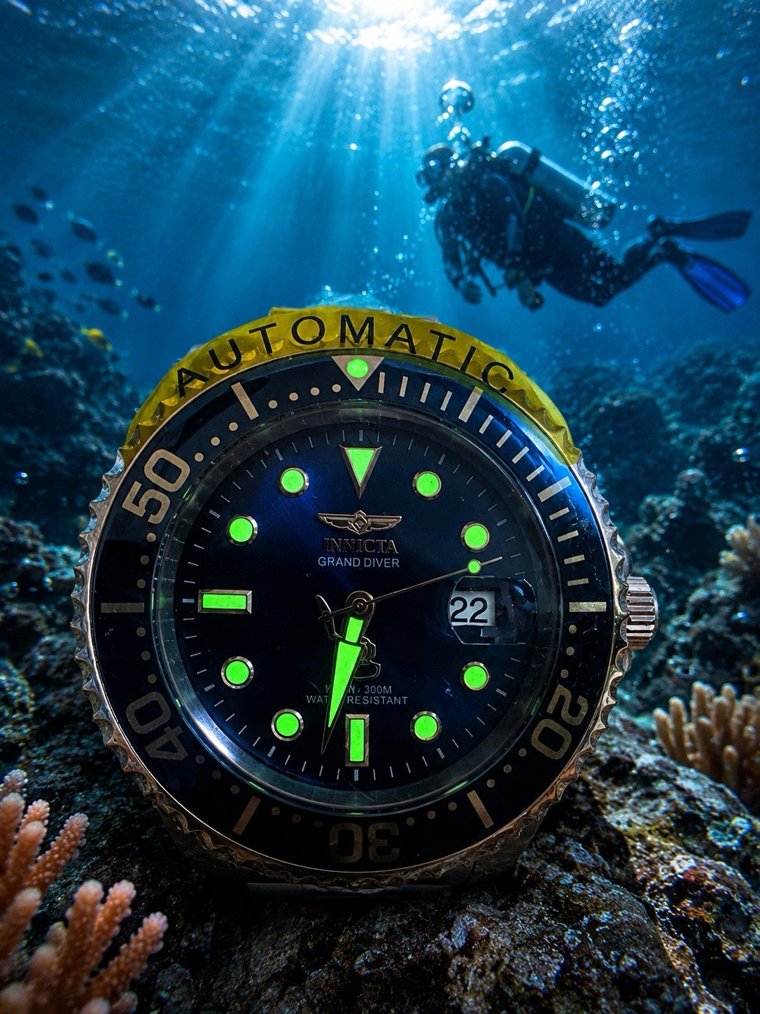Invicta Grand Diver Navalia Automatic Men’s Watch – 47mm, Rose Gold (33316)