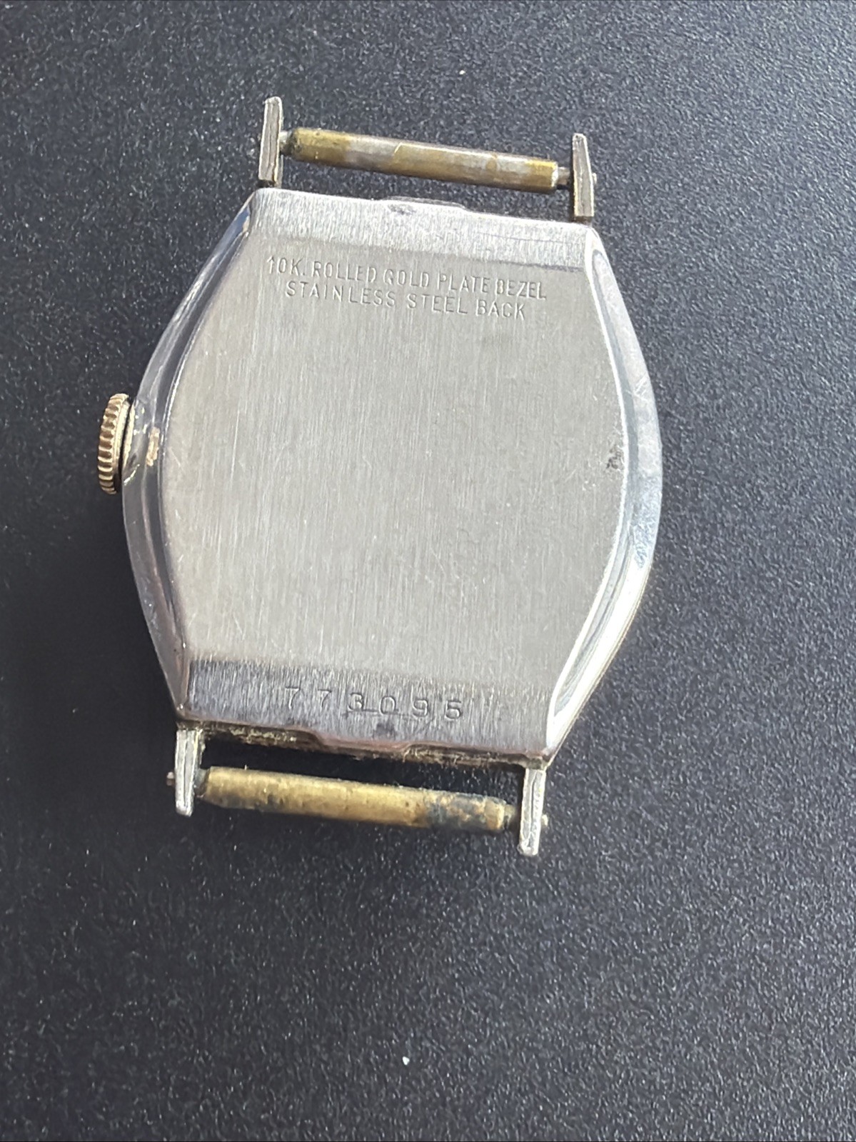 AZ99 Benrus Mens Rolled Plate Ruby Dial Mechanical Watch Tank Parts Repair As Is
