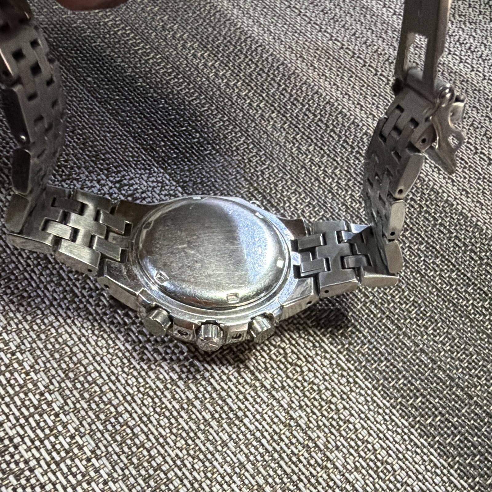 Citizen Eco-Drive Chronograph Date Tachymeter WR100 Silver SS Bracelet Watch