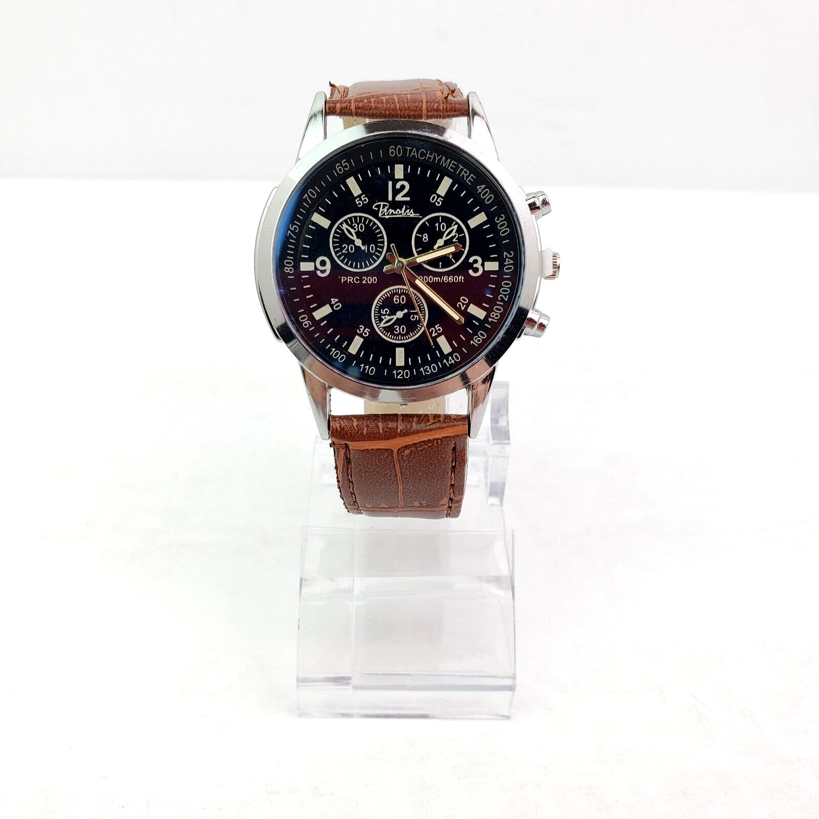Unbranded Fashion Costume Adult Brown Blue Silver Wrist Watch