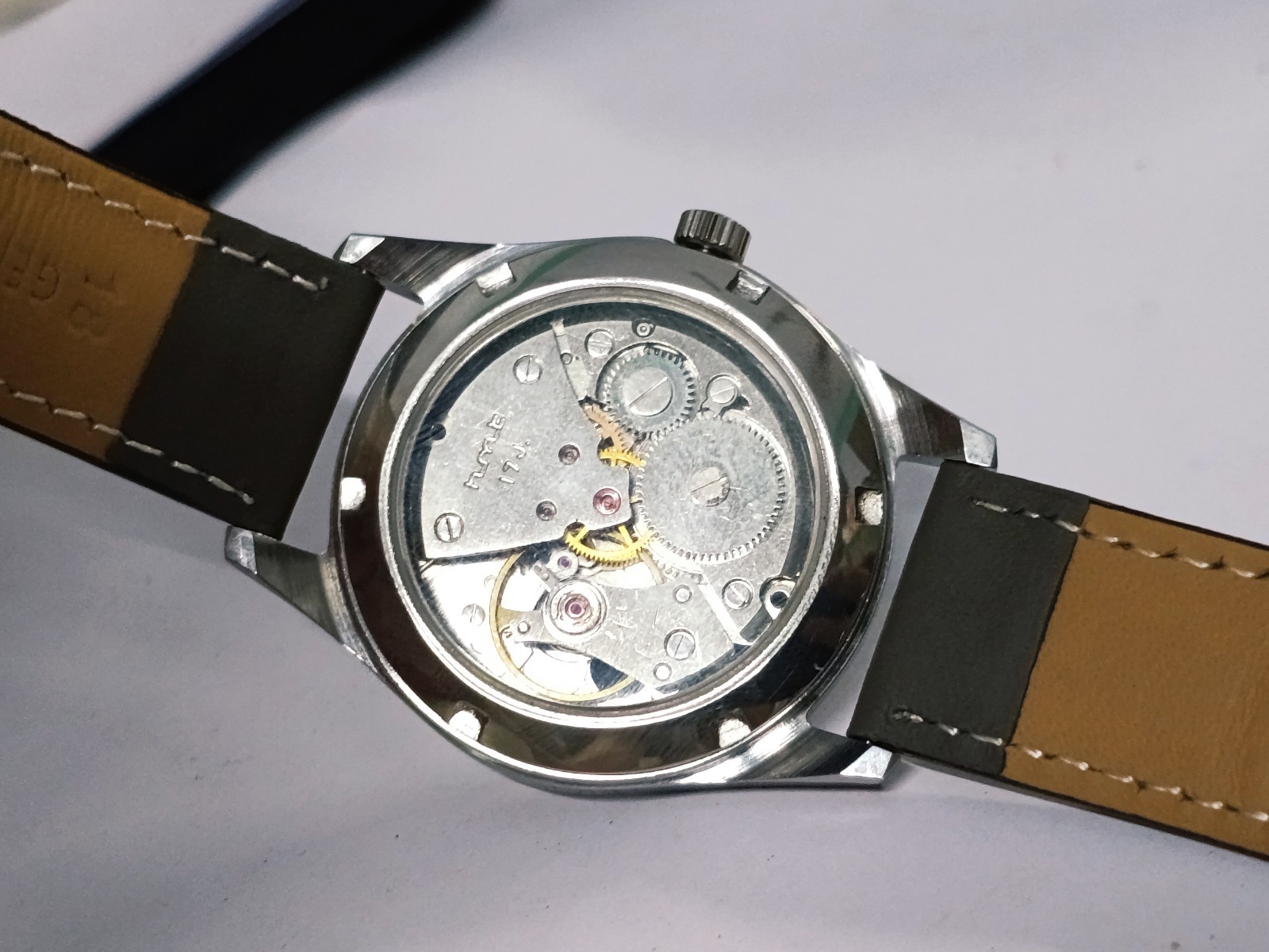 HAND WINDING VINTAGE HMT PILOT WHITE DIAL MECHANICAL WATCH FOR MENS