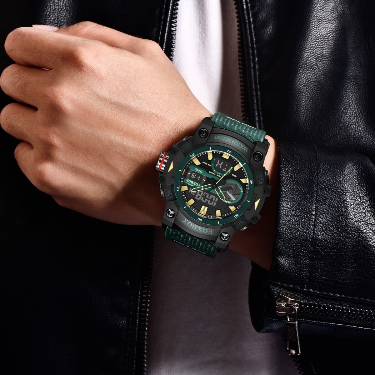 Men’s Watch Big Dial Quartz Digital Analog Luminous Waterproof Sports Wristwatch