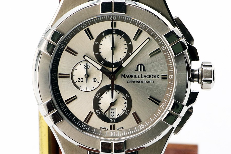 Maurice Lacroix Aikon Chronograph AI1018 Automatic Watch 45mm Silver Dial