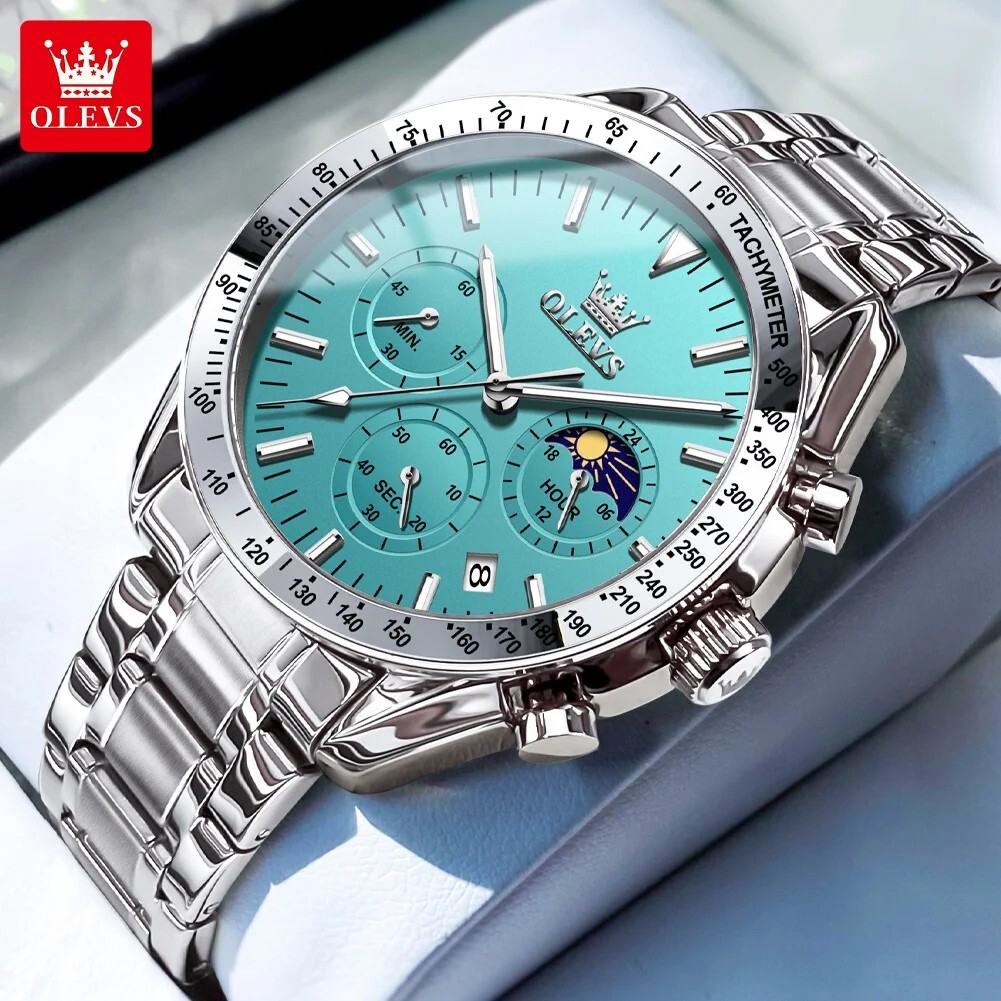 Waterproof Quartz Watch Men’s OLEVS Luminous Luxury Business Date Men Strap