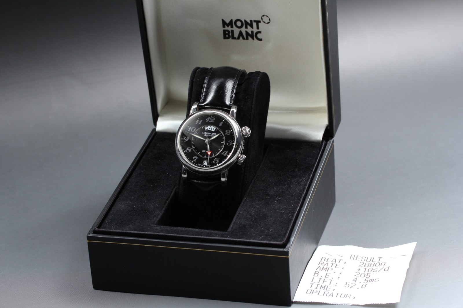 MONTBLANC Star Reveil 7026 Black Auto Day Date Men’s Watch [ Band Little Wear ]