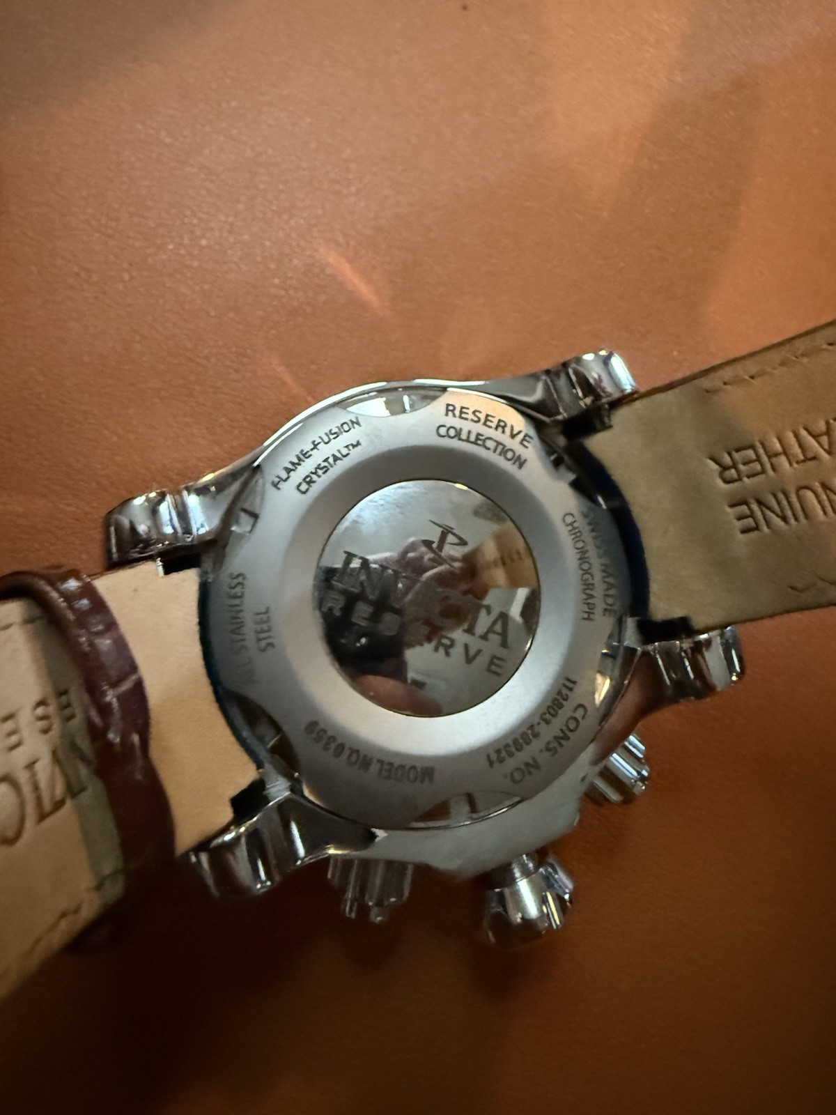Invicta Reserve Men’s Quartz Chronograph 1000m Mod 0359 Brown Leather Watch