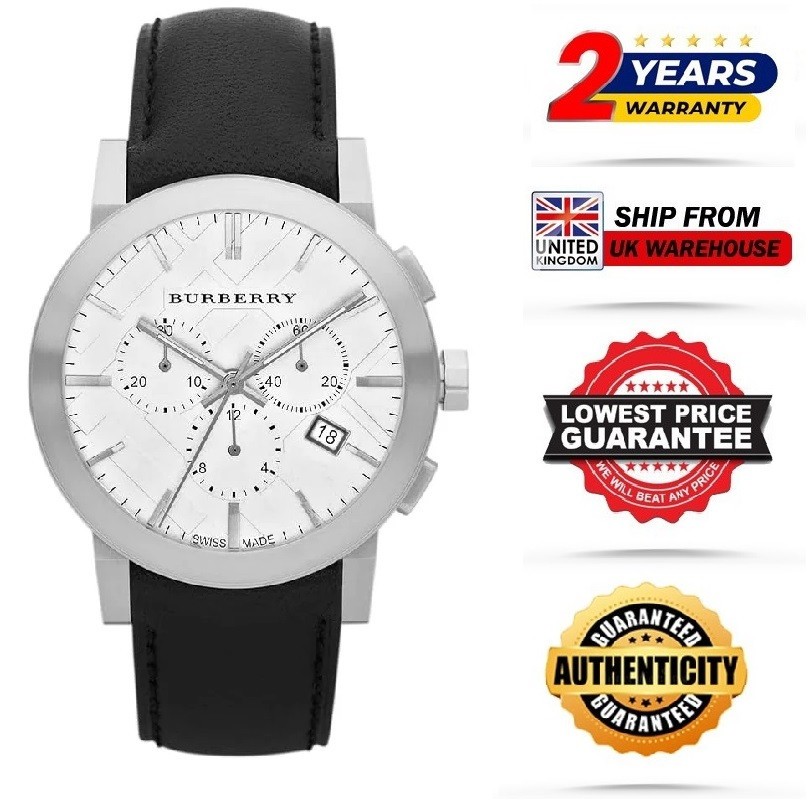 NEW GENUINE MEN’S BURBERRY BU9355 THE CITY BLACK CHRONO WATCH – 2 Y.WARRANTY